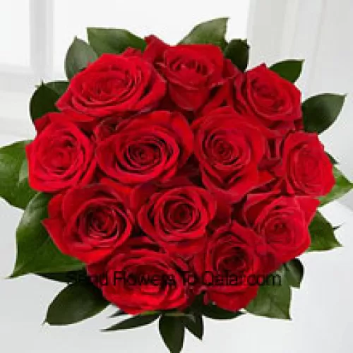 Bunch Of 12 Red Roses